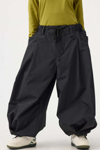 Women's Coffee Drawstring Baggy Ski Pants Balloon Snow Pants