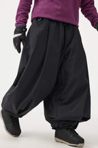 Men's Coffee Drawstring Baggy Ski Pants Balloon Snow Pants