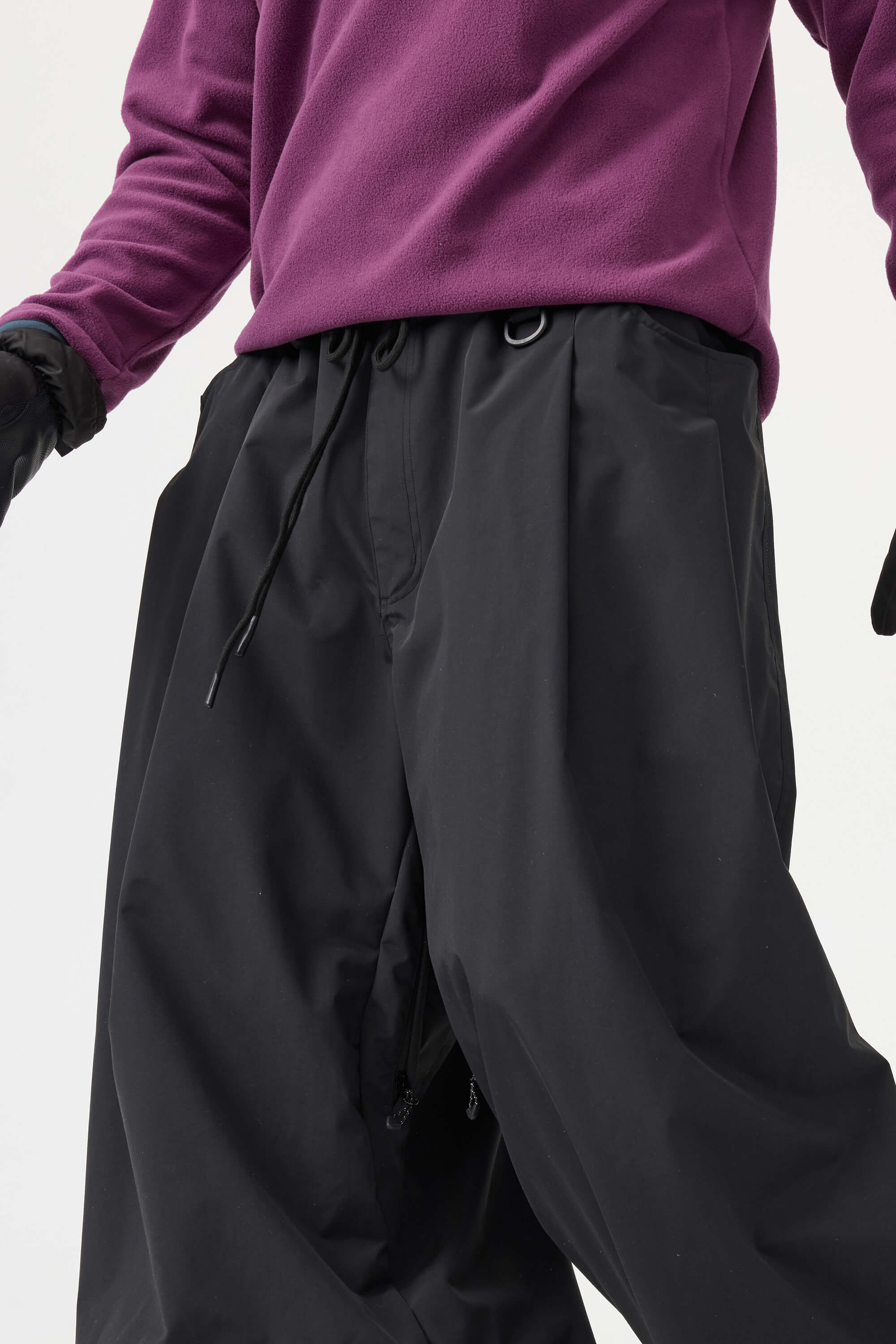 Men's Coffee Drawstring Baggy Ski Pants Balloon Snow Pants