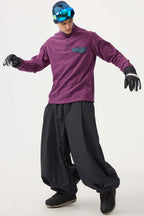 Men's Coffee Drawstring Baggy Ski Pants Balloon Snow Pants