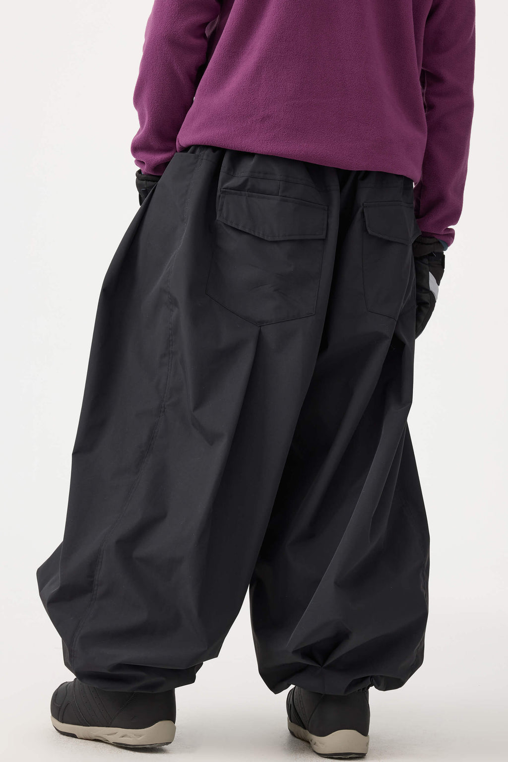 Men's Coffee Drawstring Baggy Ski Pants Balloon Snow Pants