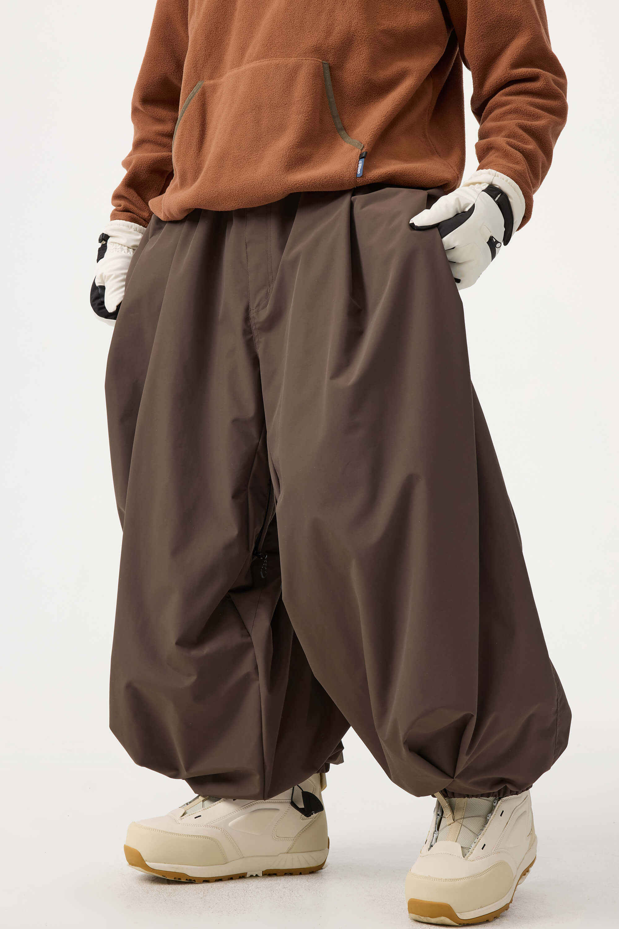 Men's Coffee Drawstring Baggy Ski Pants Balloon Snow Pants Main image
