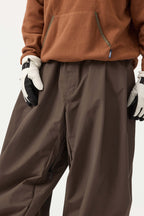Men's Black Drawstring Baggy Ski Pants Balloon Snow Pants
