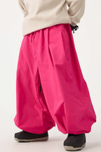 Men's Black Drawstring Baggy Ski Pants Balloon Snow Pants