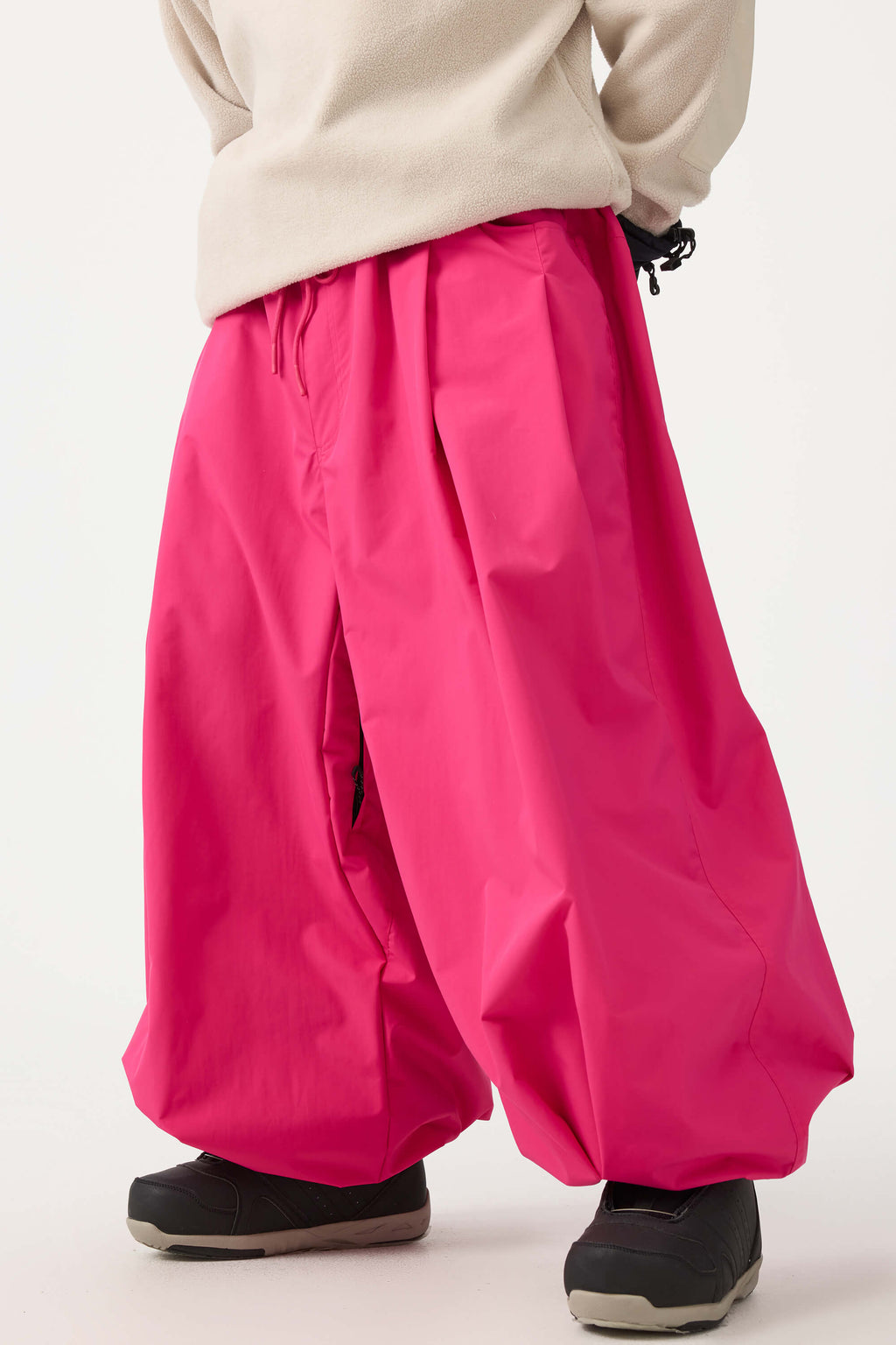 Men's Coffee Drawstring Baggy Ski Pants Balloon Snow Pants