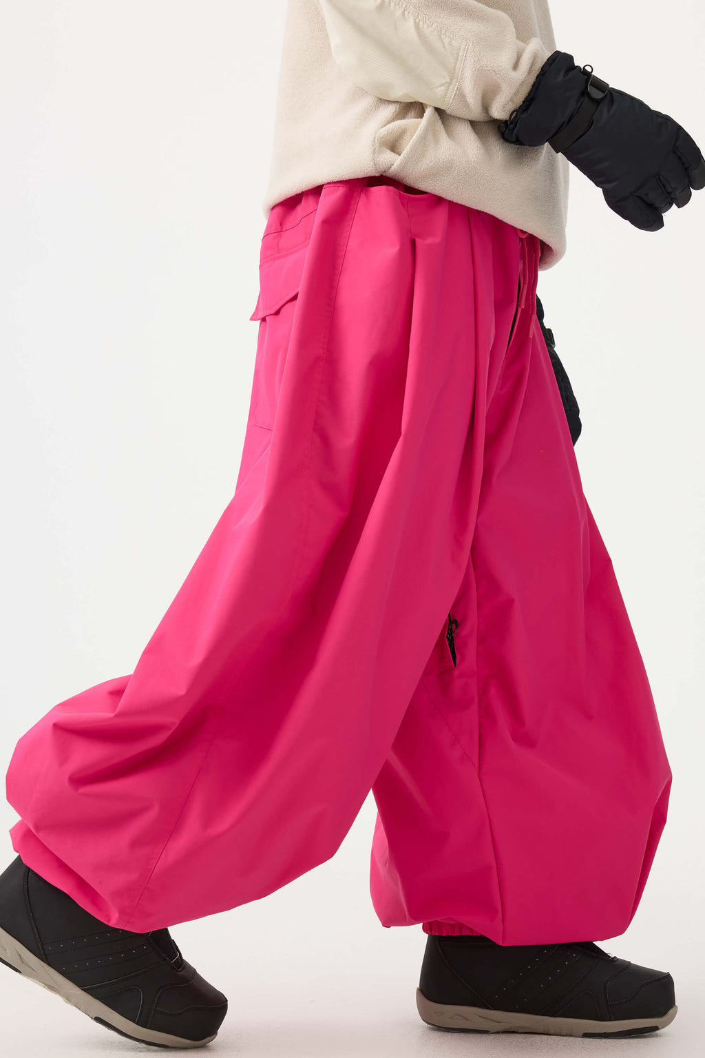 Men's Coffee Drawstring Baggy Ski Pants Balloon Snow Pants