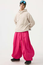 Men's Coffee Drawstring Baggy Ski Pants Balloon Snow Pants