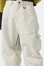 Men's Black Baggy Oxford Ski Pants Wear-Resistant Snow Pants