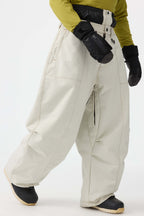 Men's Black Baggy Oxford Ski Pants Wear-Resistant Snow Pants