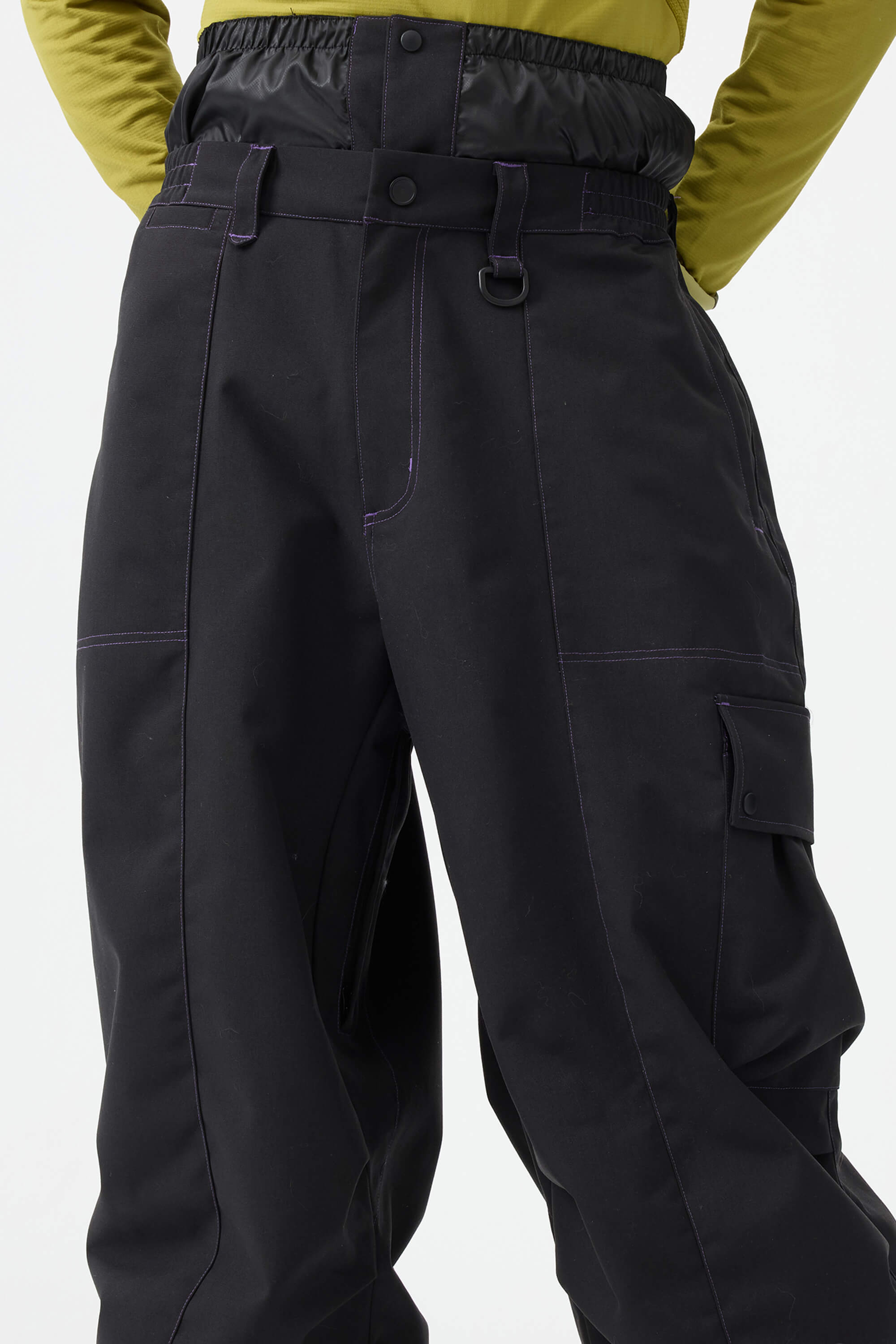 Men's Black Baggy Oxford Ski Pants Wear-Resistant Snow Pants Secondary image