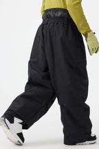 Men's Dark Brown Baggy Oxford Ski Pants Wear-Resistant Snow Pants