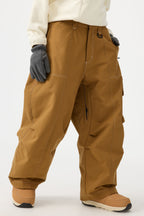 Women's Black Baggy Oxford Ski Pants Wear-Resistant Snow Pants