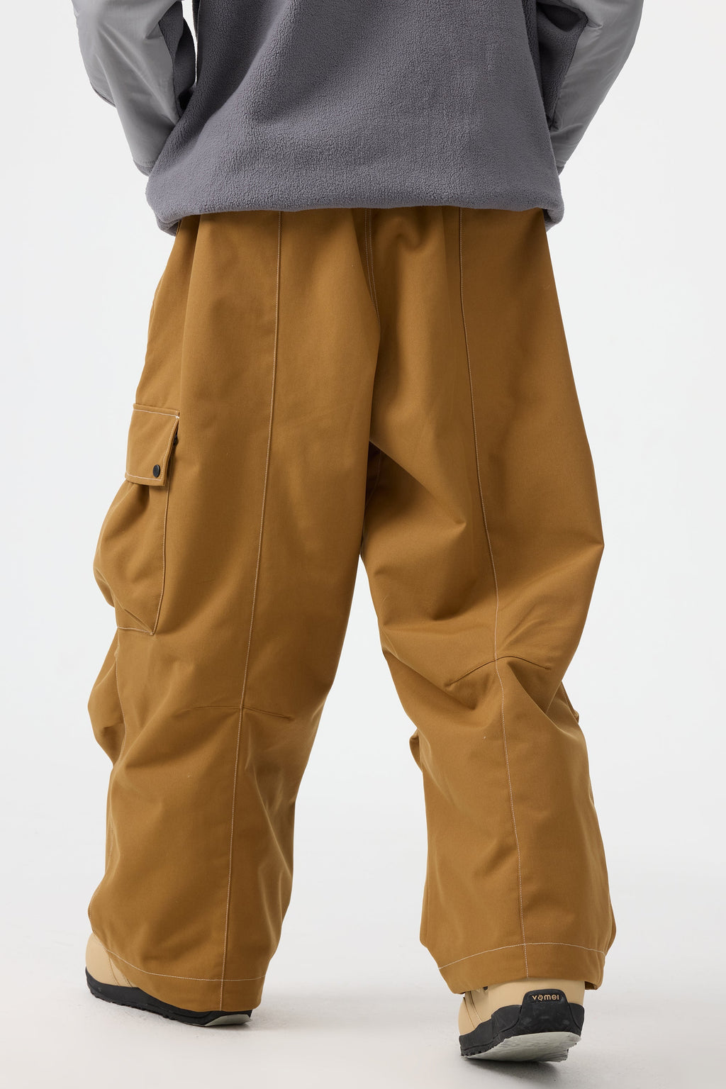 Men's Black Baggy Oxford Ski Pants Wear-Resistant Snow Pants
