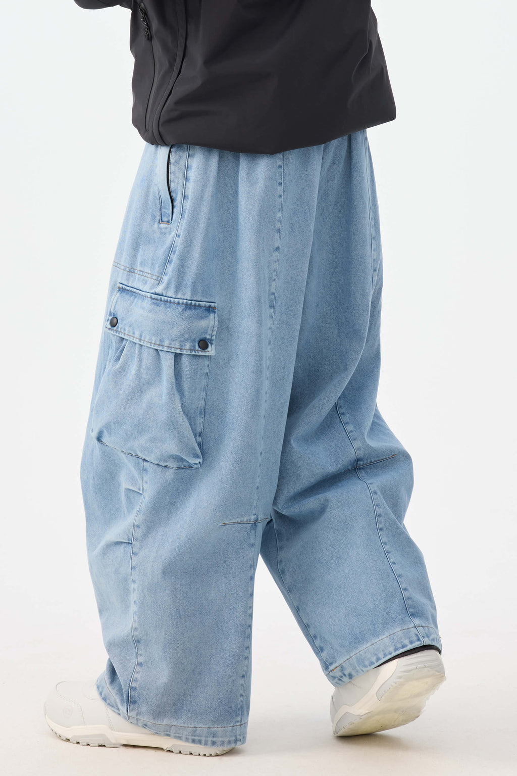 Men's Caramel Baggy Oxford Ski Pants Wear-Resistant Snow Pants