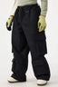 Women's Black Baggy Multi-Pocket Ski Pants Corduroy Snow Pants