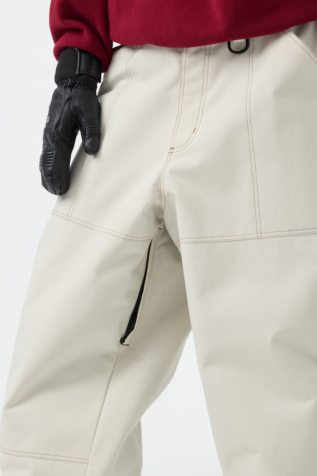 Women's Black Baggy Workwear Ski Pants Oxford Snow Pants