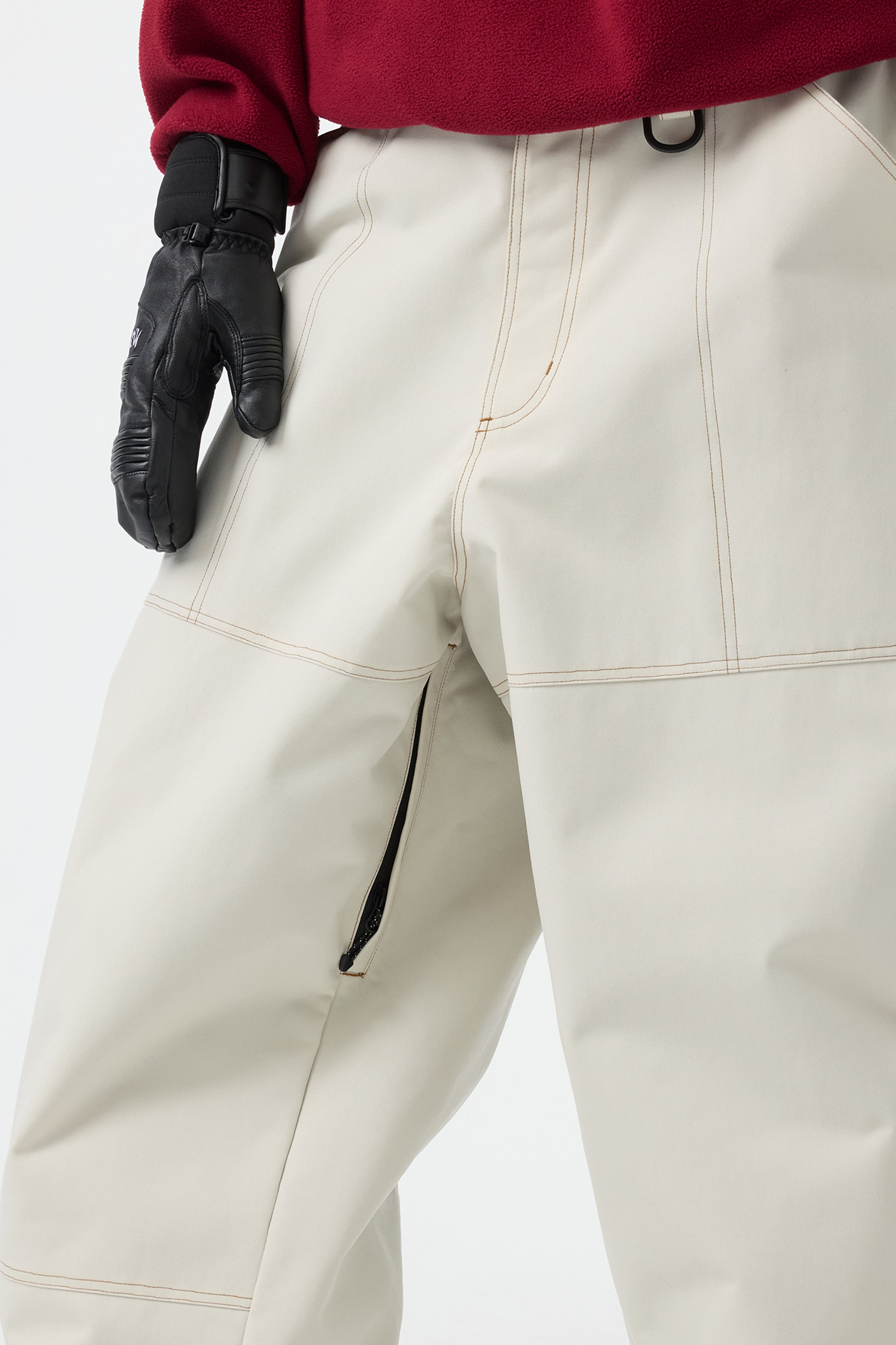 Women's Black Baggy Workwear Ski Pants Oxford Snow Pants