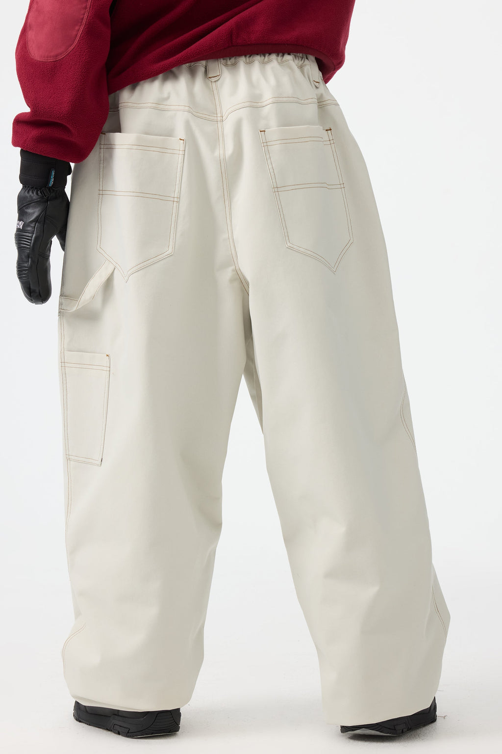 Women's Black Baggy Workwear Ski Pants Oxford Snow Pants