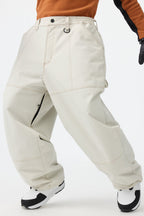 Men's Dark Brown Baggy Workwear Ski Pants Oxford Snow Pants
