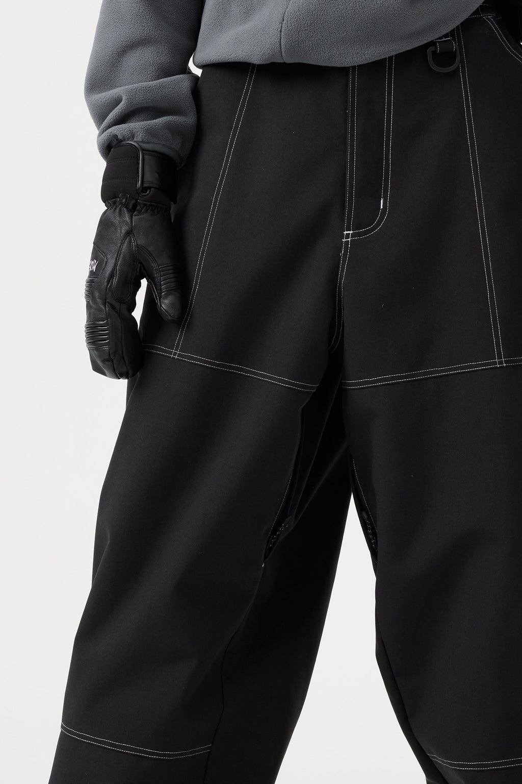 Women's Black Baggy Workwear Ski Pants Oxford Snow Pants