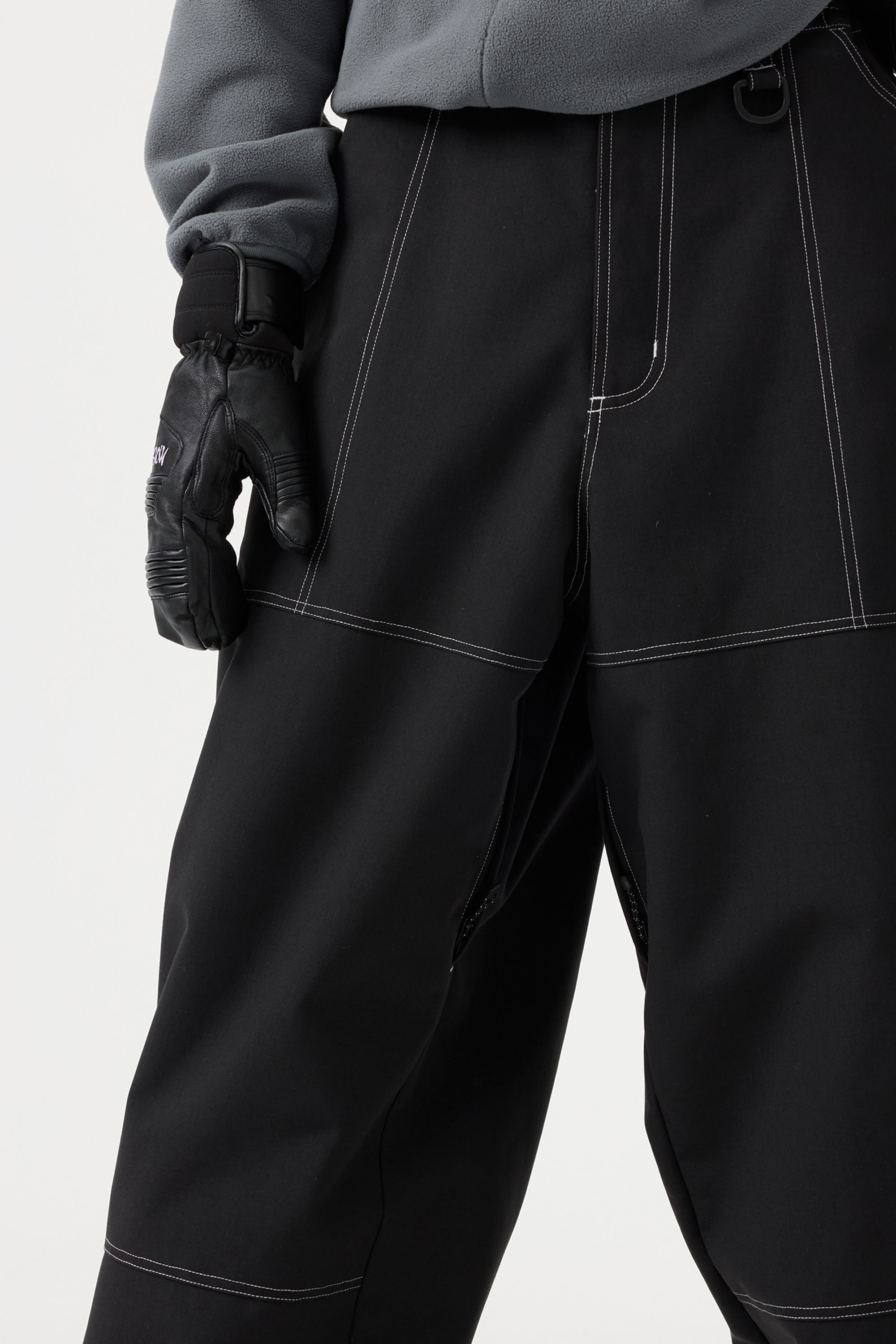 Women's Beige Baggy Workwear Ski Pants Oxford Snow Pants