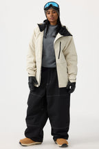 Women's Black Baggy Workwear Ski Pants Oxford Snow Pants