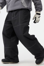 Men's Black Baggy Workwear Ski Pants Oxford Snow Pants