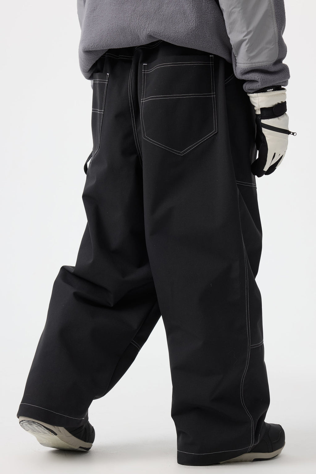 Men's Dark Brown Baggy Workwear Ski Pants Oxford Snow Pants