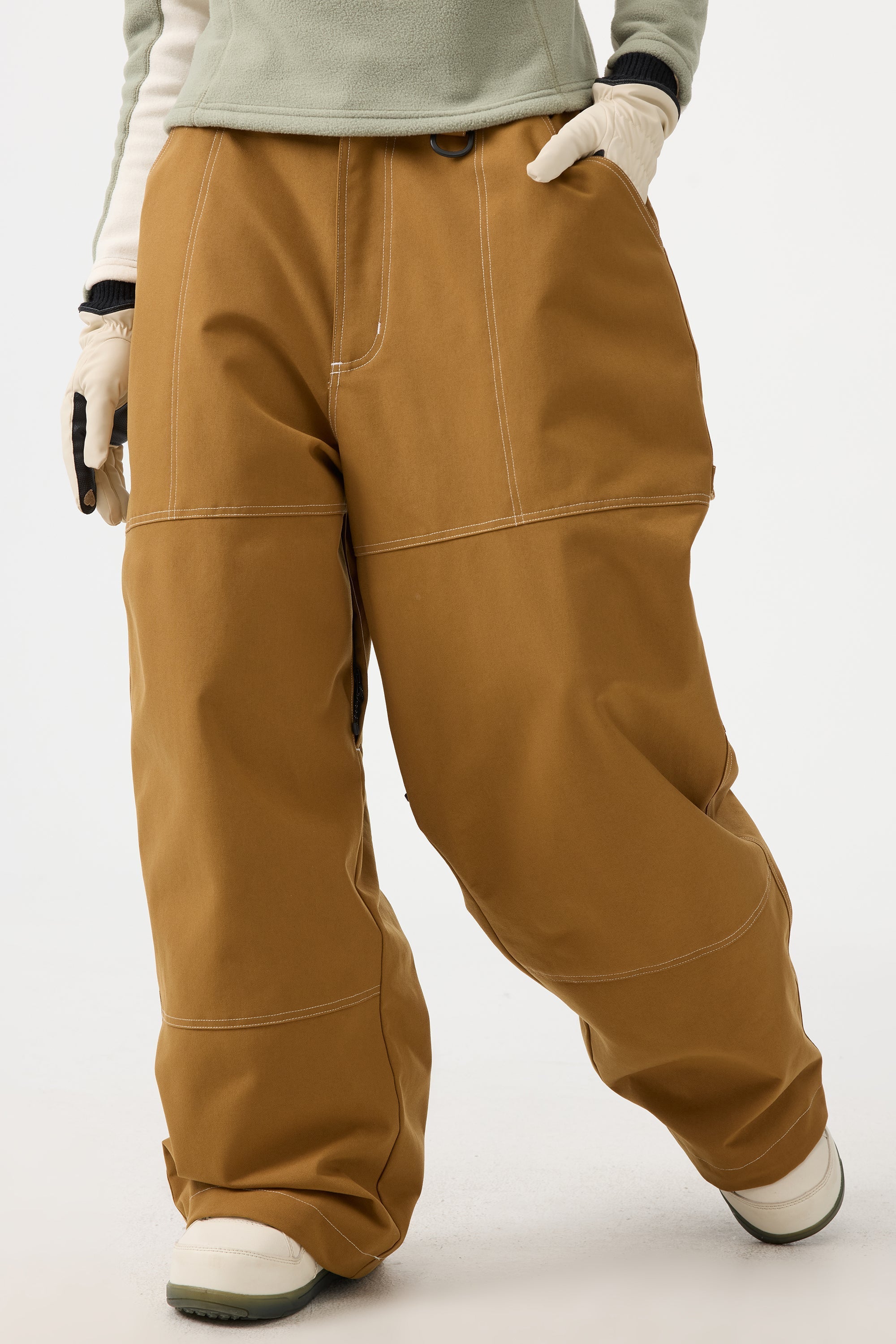 Women's Caramel Baggy Workwear Ski Pants Oxford Snow Pants Main image