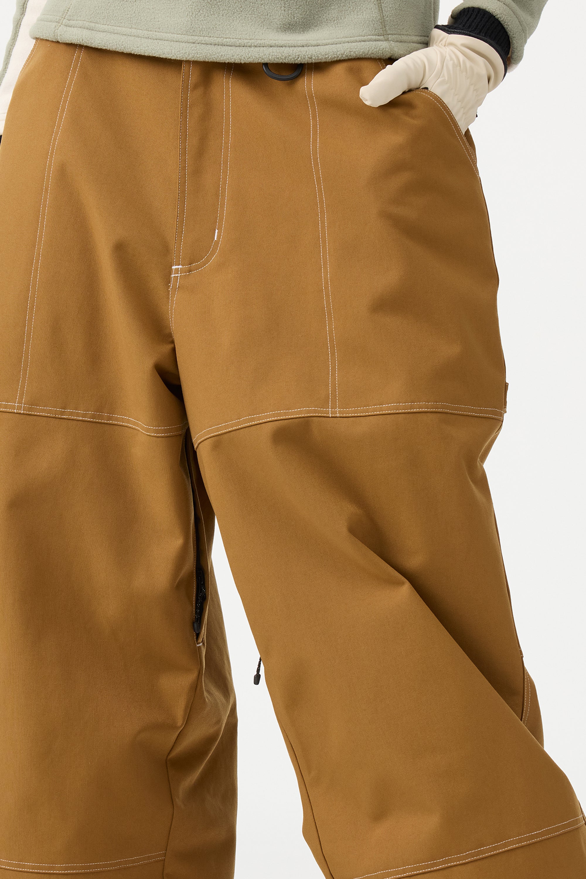 Women's Caramel Baggy Workwear Ski Pants Oxford Snow Pants Secondary image