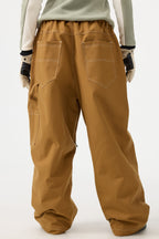 Women's Black Baggy Workwear Ski Pants Oxford Snow Pants