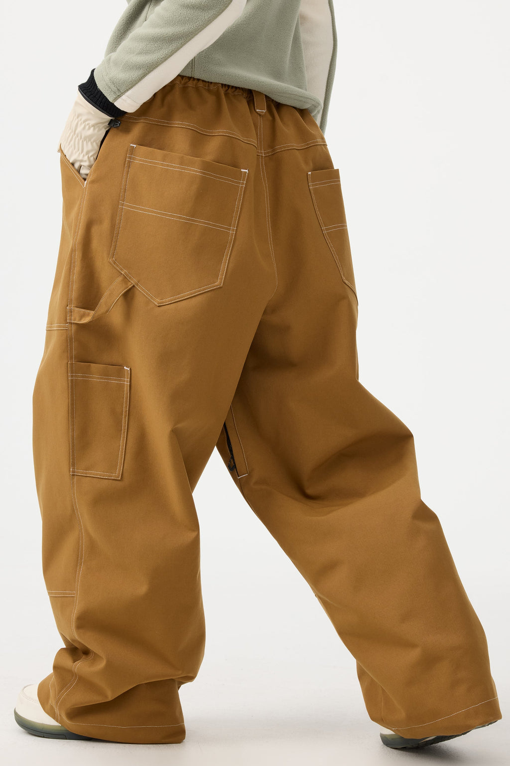 Women's Black Baggy Workwear Ski Pants Oxford Snow Pants