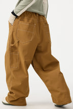 Women's Black Baggy Workwear Ski Pants Oxford Snow Pants