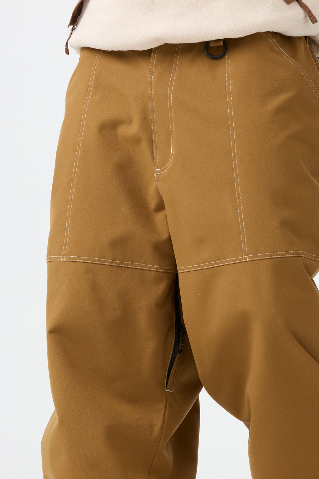 Men's Dark Brown Baggy Workwear Ski Pants Oxford Snow Pants