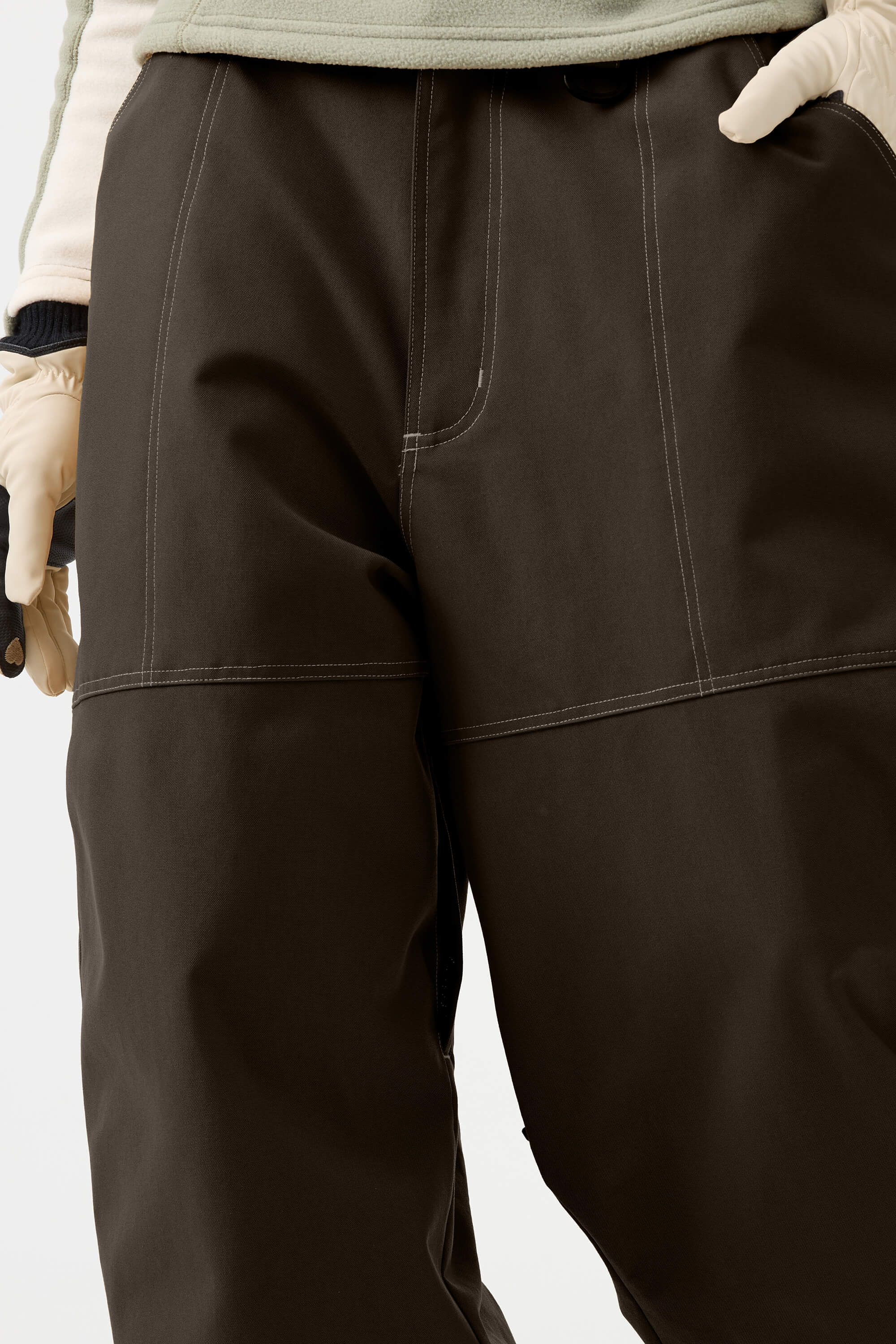Women's Black Baggy Workwear Ski Pants Oxford Snow Pants