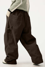 Women's Caramel Baggy Workwear Ski Pants Oxford Snow Pants