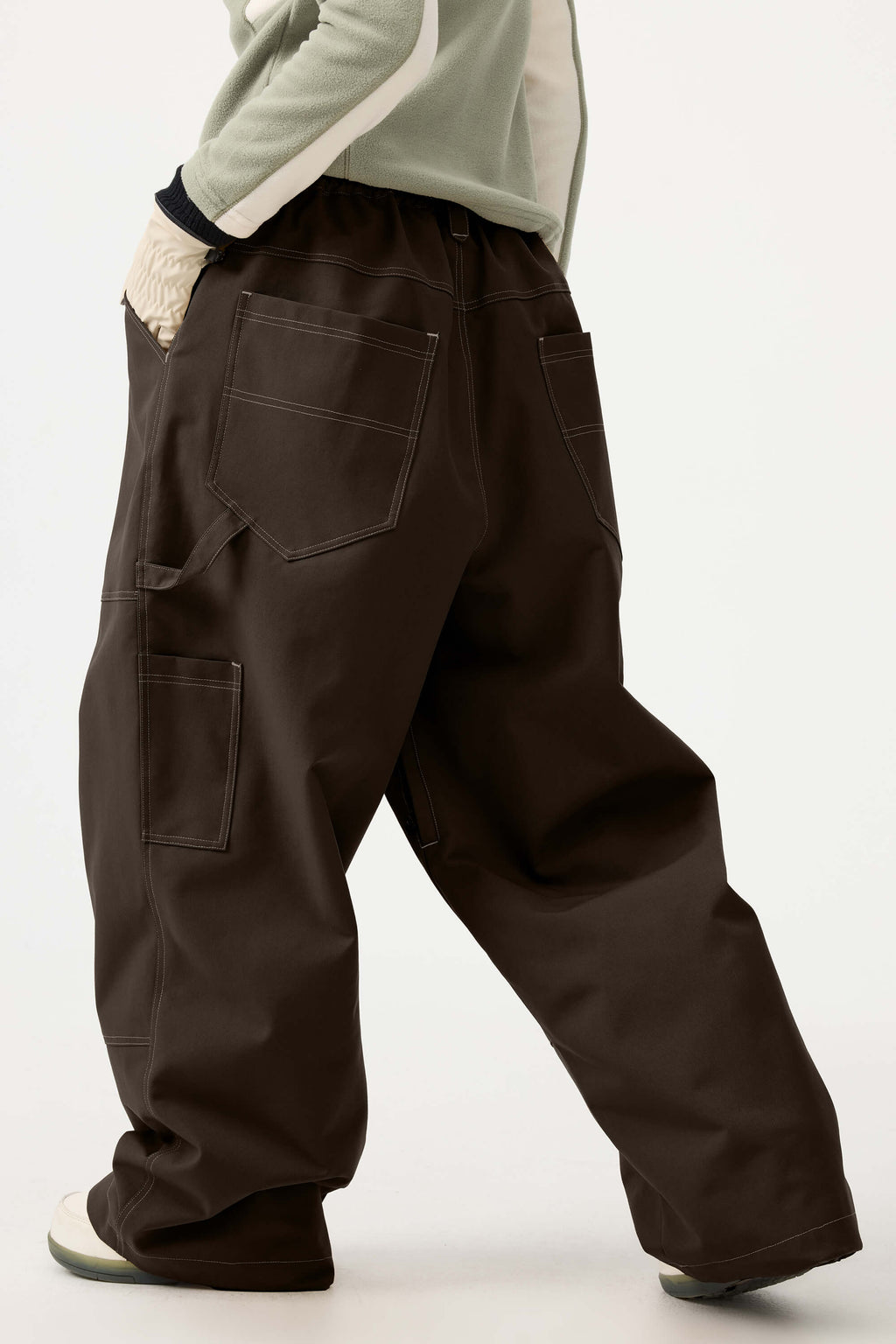 Women's Black Baggy Workwear Ski Pants Oxford Snow Pants