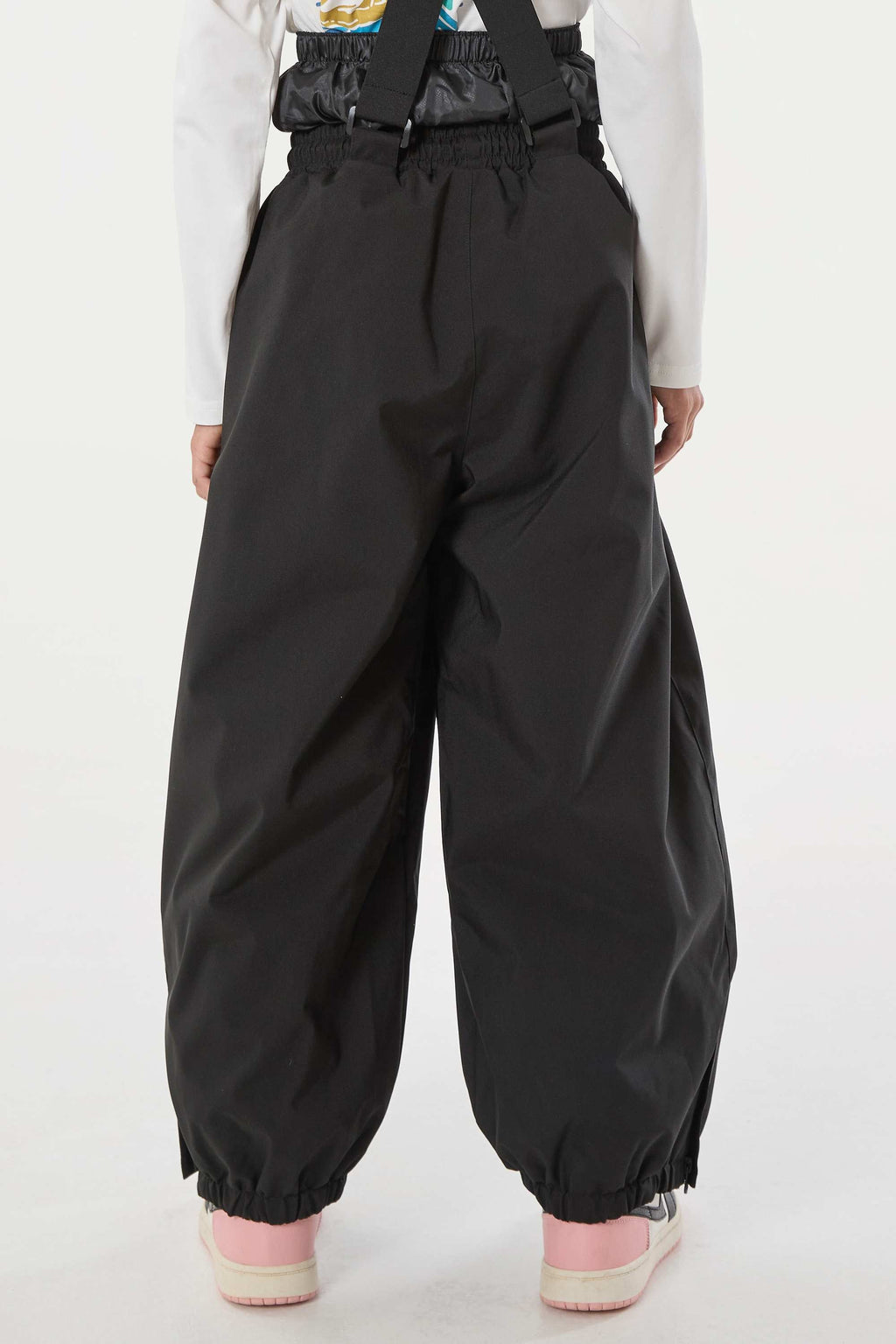 Black Waterproof Ski Pants Balloon Snow Pants