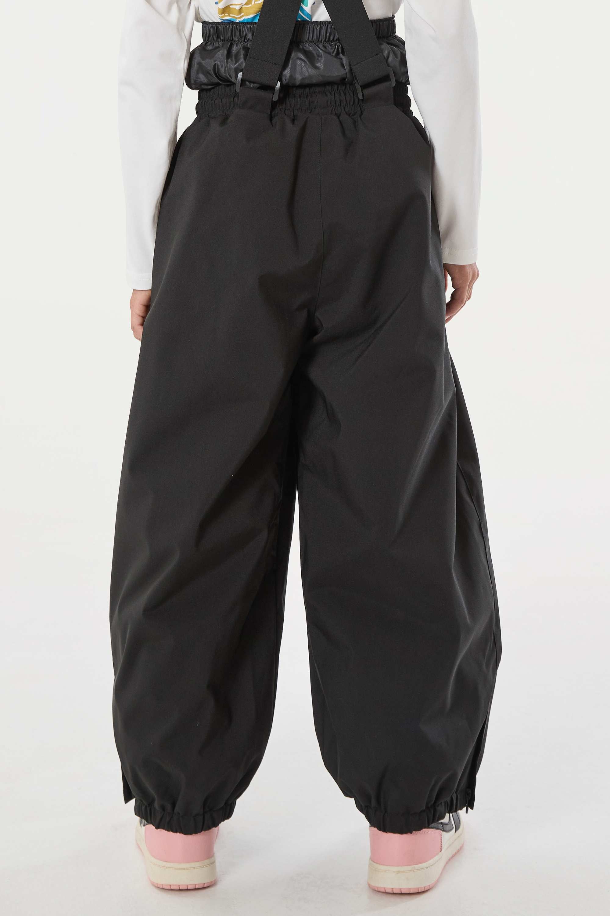 Black Waterproof Ski Pants Balloon Snow Pants
