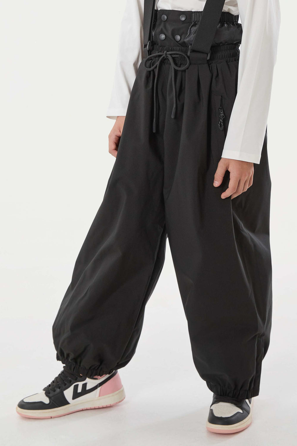 Black Waterproof Ski Pants Balloon Snow Pants