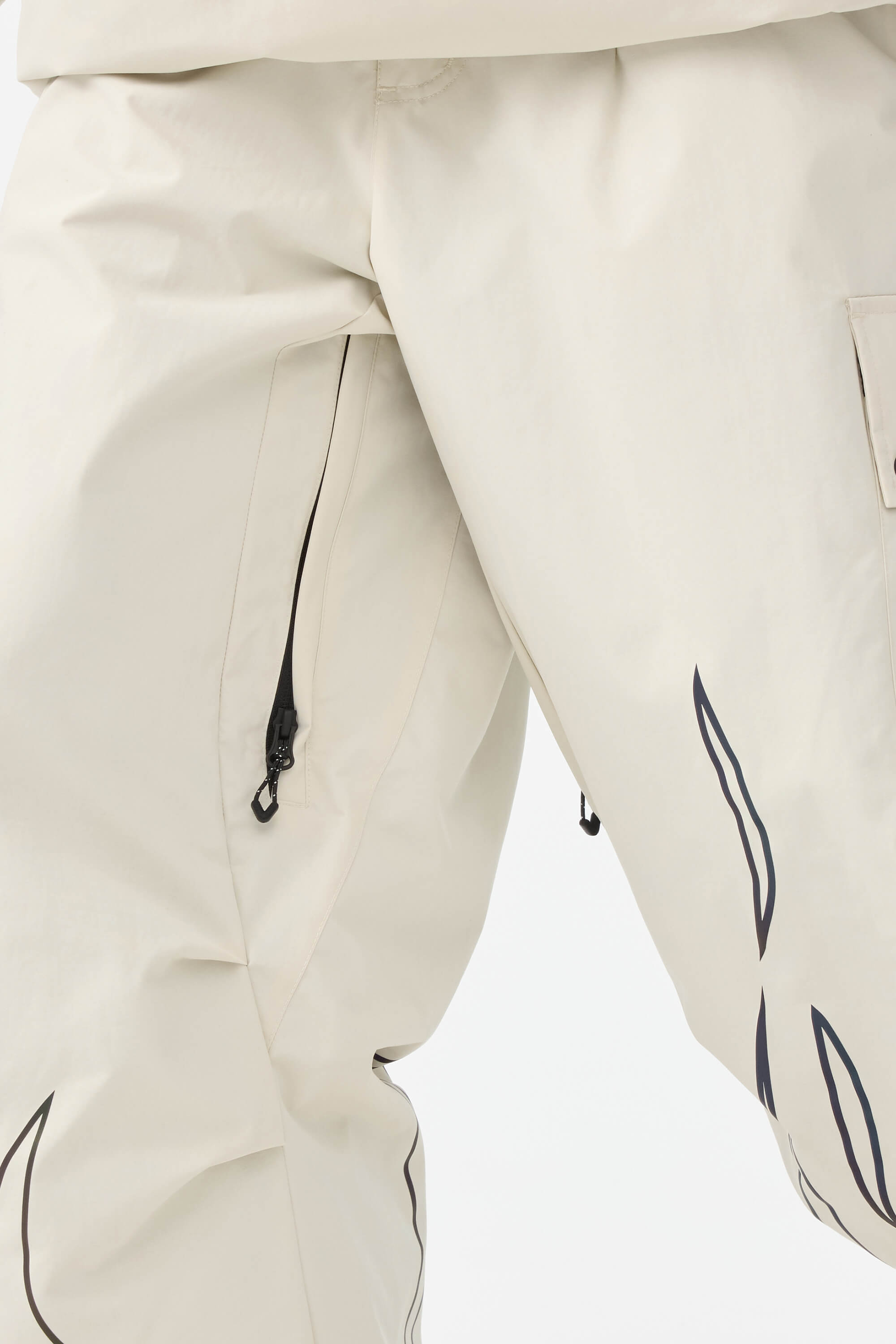 Women's Off White Reflective Flame Ski Pants Baggy Utility Snow Pants Secondary image