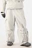 Men's Off White Reflective Flame Ski Pants Baggy Utility Snow Pants