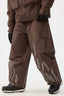 Women's Coffee Reflective Flame Ski Pants Baggy Utility Snow Pants