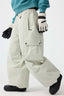 Women's Off White Baggy Structured Ski Pants Corduroy Snow Pants