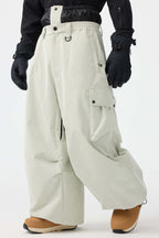 Men's Black Baggy Structured Ski Pants Corduroy Snow Pants