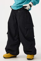 Women's Off White Baggy Structured Ski Pants Corduroy Snow Pants