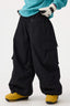 Women's Black Baggy Structured Ski Pants Corduroy Snow Pants