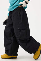 Women's Olive Green Baggy Structured Ski Pants Corduroy Snow Pants