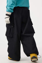 Women's Olive Green Baggy Structured Ski Pants Corduroy Snow Pants