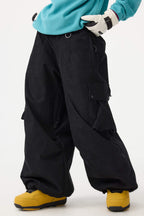Women's Olive Green Baggy Structured Ski Pants Corduroy Snow Pants